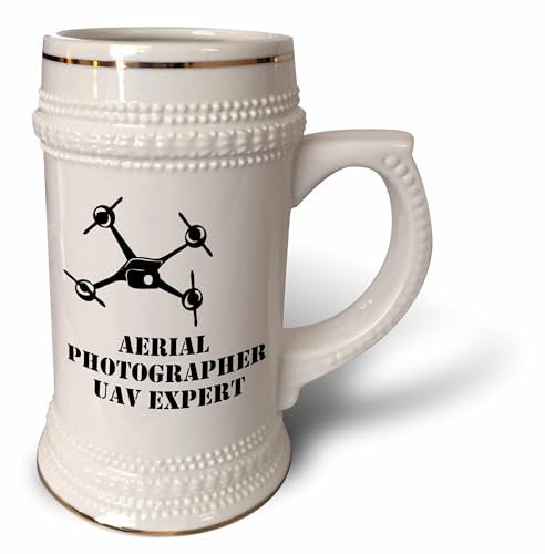 3dRose Weiße und schwarze Drohne mit Luftfotografen Uav Expert – Stein Tasse, 510 ml, 625 ml