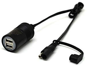 Cliff-Top® 3.3 Amp moto Dual USB intemperie SAE a USB Adapter Cable (Battery Tender)