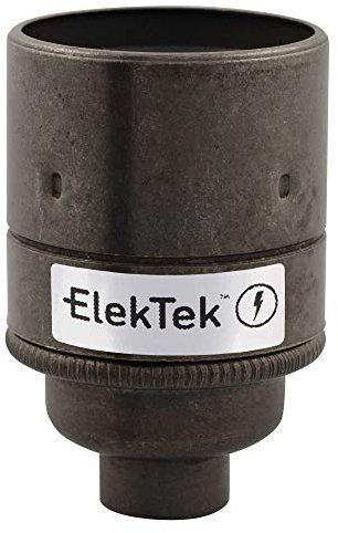 ElekTek ES E27 Edisongewinde Lampenfassung aus Messing Glattmantel 10-mm-Einführung Ideal für Vintage-Filament-Lampen Bronze