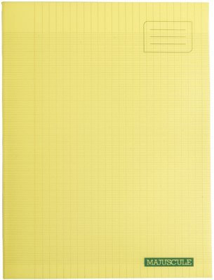 Majuscule-stylo Staplebound bloc-notes papier – Grands carreaux – 24 x 32 cm – 96 pages – 90 g – Jaune avec couverture polypropylène
