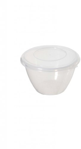 Whitefurze 0.6 Litre Pudding Bowl with Fitted Lid, Microwave Safe Round Food Storage Container, Natural Colour, Dishwasher Safe, 13.8 x 12.6 x 8.6 cm Dimensions