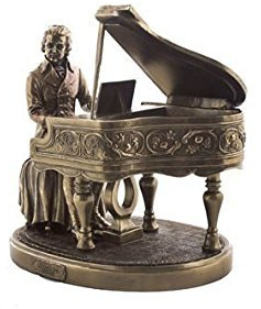 Religious Gifts Klassische Komponisten Wolfgang Amadeus Mozart mit Klavier 8 1/8 Zoll kalt gegossene Statue Figurine