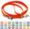 Mehrfach verstellbare BioThane Führleine, 19mm breit, 5m lang, Neon-Orange, genäht, Doppelleine