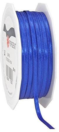 Präsent C.E. Pattberg Satin Royalblau, 50 m Satinband zum Einpacken von Geschenken, 3 mm Breite, Geschenkband zum Dekorieren & Basteln, Dekoband, Anlass