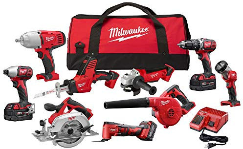 Milwaukee M18 18-Volt Lithium-Ion Cordless 9-Tool Combo Kit with 3 4.0 Ah Batteries, Charger and Tool Bag