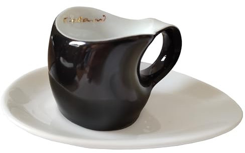 Faszination-Wohnen Designer Luigi Colani Modernes stylishes Design ab ovo Serie black & white (Espressotasse mit Untertasse schwarz)