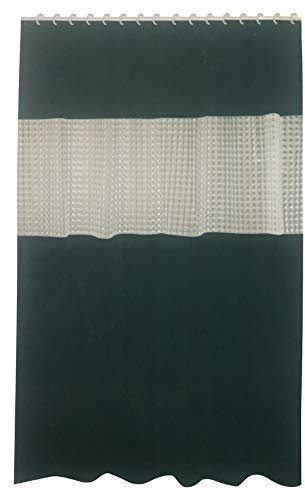 RHP Rideau de douche uni anti-moisissure imperméable antibactérien 180 x 200 cm Eva Rideau pour douche et baignoire avec 12 super anneaux (vert foncé)