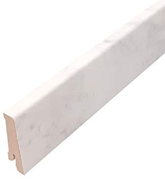 TRECOR® Vinylboden Sockelleiste, wasserfest verleimt, Höhe: 60 mm, Tiefe: 19 mm, Sie kaufen 1 Stück mit 240 cm Länge (Sockelleiste | Länge: 240 cm, Carrara Marmor)