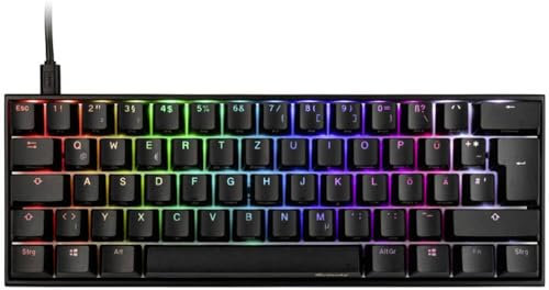 Ducky Kompatibel mit Mecha Mini Gaming Tastatur, MX-Speed-Silver, RGB-LED - Schwarz