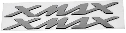 3D-Emblem-Aufkleber-Aufkleber Motorrad-Abzeichen Fahrzeugdekoration Paar Motorrad-Emblem-Aufkleber 3-dimensionale Aufkleber für X- Xmax 125 250 400(Silber)