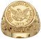 Adlerring für Herren, Ring des amerikanischen Weißkopfseeadlers, USA Flying Eagle Ring, Patriotische Ringe mit Goldadler-Medaille, Nordischer Wikinger-Hawk-Adler-Ring, Punk Animal Eagle Schmuck (20.6)