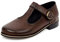 MJIASIAWA Women Round Toe Classic T Strap Mary Jane Brogue Shoes Casual Low Heels Pumps Retro Oxford Office Girls School Dress Brown Size 2 UK/35 Asian