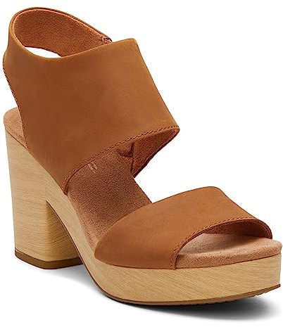 TOMS Damen Majorca Plateau-Sandalen mit Absatz, hautfarben, 41 EU