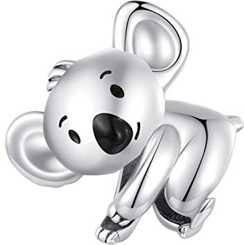 Qings 925 Sterling Silber Anhänger Charm, Koala/Bulldogge/Kreuz/Baum des Lebens Charms Bead für DIY Armbänder Halsketten Schmuck Machen für Geschenk für Mädchen Damen