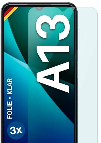 moex für Samsung Galaxy A13 (4G) Schutzfolie Displayschutz Folie Ultra-klar HD 0,2 mm kompatibel mit jeder Hülle, Anbringen ohne Blasen, Handyfolie Extra Kratzfest, FlexProtect 3 Stück