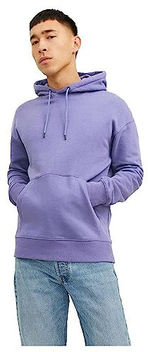 Jack & Jones A/S Jjestar Basic-Felpa con Cappuccio, Viola Crepuscolo, M Uomo