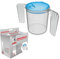 Taza de plástico con dos asas de 350 ml con boquilla, comedero para adultos, vaso para discapacitados, taza con mango con boquilla ancha, apta para lavavajillas, tapa azul