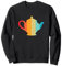 Teekanne Silhouette Retro Vintage Style 70er 80er Jahre Used-Look Sweatshirt