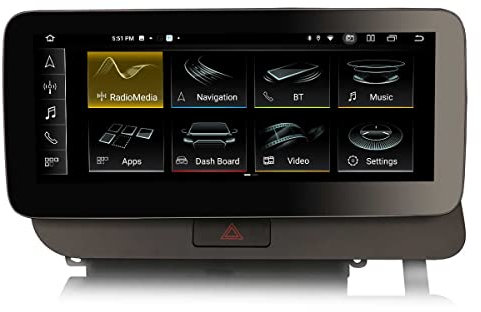 Erisin 10,25 Zoll Bildschirm Android 14 Autoradio GPS Navigation Für Audi Q5 2009-2017 Unterstützt Wireless Carplay IPS 4G LTE WiFi DAB+ 8-Kern 4+64GB -Für Audi Multimedia