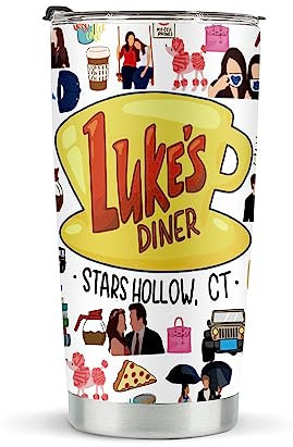 LONGXIN Gilmore inspirierter Trinkbecher, Geschenk für Mädchen-Fans, Edelstahl, 590 ml, Luker's Dinner inspirierte Geschenke für Mutter, Mädchen, Tochter, Schwester, Freund