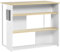 HOMCOM Isla de Cocina Moderna Mueble Auxiliar de Cocina con 3 Estantes Abiertos Portacuchillos Soporte para Microondas y Marco de Acero para Comedor 105x65x90 cm Roble