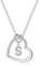 TINGN Kette Damen Kette mit Buchstaben - Kette Damen Silber Kette Mädchen Geschenke für Mädchen Frauen Kette mit Buchstaben Kette Damen Herz Buchstaben S Halskette Damen Mädchen Geschenke für Frauen