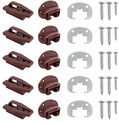 Schubladenschienen kompatibel mit Kenlin Rite-Trak II Ersatz 168 Schienen, 5 Sets von Rite Track 2 Schubladen Reparatur, universelle Schubladenführung für Kommode, Nachttisch Schubladen der meisten