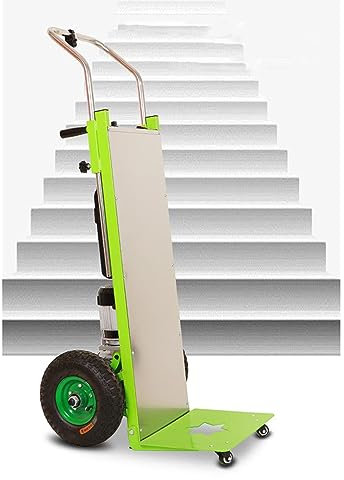 QJJML Elektro-Sackkarre Treppensteiger mit herausnehmbarer Batterie, Last 320 kg, bürstenloser Motor, Auf- und Abstieg über Treppen, 2400 Stufen