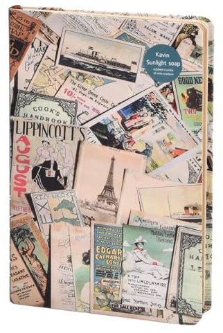 Notizbuch A5 Vintage, 21x14,2 cm Retro Leeres Tagebuch, Bullet Journal Reisetagebuch Blanko, Ästhetisches Notizbuch Nachfüllbares Tagebuch für Frauen Männer, 100 Seiten (C)