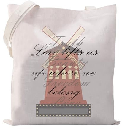 MYSOMY Truth Beauty Freedom Love Tote Bag Moulin Rouge the Musical Inspired Gift Broadway Canvas Bag Theater Lover Gifts, Moulin Rouge Tota Tasche, small