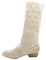 Commercio Estero Autunno Donna Stivali Pizzo Hollow Tacco Basso Testa Rotonda Barile Alto Stivali Lunghi Stivali di Gomma Donna, bianco, 40 EU