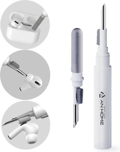 AnHome Airpod Cleaner Kit Cleaning Tool 3 in 1 for Airpods iPhone Earbud Case with Soft Brush Flocking Sponge Clean, Multi-Function Cleaners Pen Ear Bud Air Pod Pro Headphone Phone Speaker Earbuds