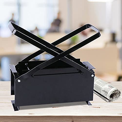 KEESUNG Papierbrikettpresse, Papierpresse Brikettpresse Altpapier Pressen Papierpresse Schwarz Metall Paper Log Briquette Maker Eco Holz Burning, 12x26x9 cm