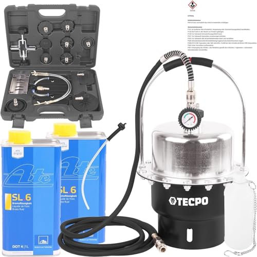 Bremsenentlüfungsgerät 5L mit Adapter-Satz 17-teilig + 2L Bremsflüssigkeit SL6