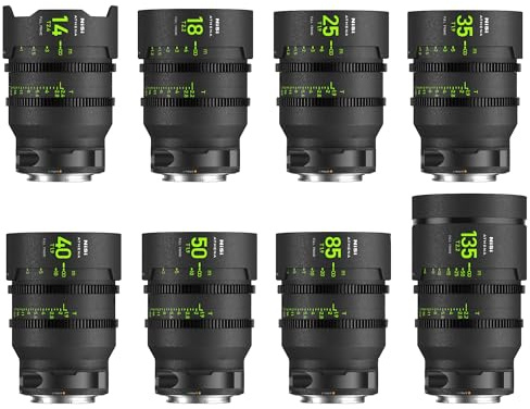 NiSi Athena Prime Cine Objektiv Master Set für Leica/Sigma/Lumix L-Mount | Inkl. 14mm T2.4, 18mm T2.2, 25mm T1.9, 35mm T1.9, 40mm T1.9, 50mm T1.9, 85mm T1.9, 135mm T2.2, Hartschalenkoffer