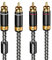 Primeda audiophile RCA cable, 2M/6.5FT 2 rca male to male, used for stereo subwoofer stereo audio cable with silver plated 4N oxygen free copper core and ferrite core