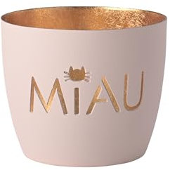 Giftcompany Windlicht Madras MIAU Eisen Höhe 8,5 cm pastellrosa/Gold, 1156104076