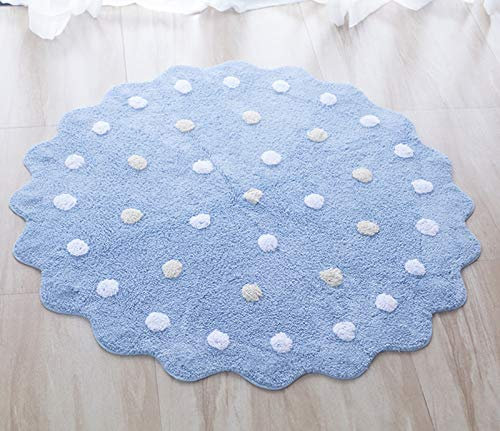 Runder Kinderteppich, Baumwoll-Tipi-Zelt, Spielbereich, Teppich, Baby- und Kleinkinder-Krabbelteppich, Kinderzimmer-Spielteppich, Bodenmatte for Kinderzimmer, Wohnzimmer, Rosa, Durchmesser 120 cm / 18