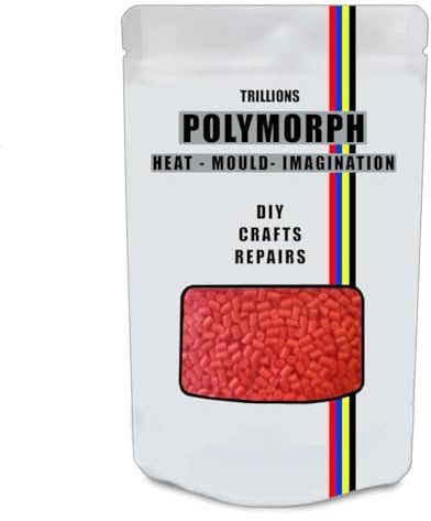 Axman Handformbarer roter Polymorph 500 g | Thermoplast | Unbegrenzte Verwendungsmöglichkeiten – Basteln, DIY-Reparaturen, Modellieren, Prototypen