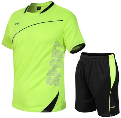 Adixun Boys Football Kits Kids Sports Football Jersey Sets Children Football Training Shorts and T-shirt Sets Gym Tennis School Pe Kits