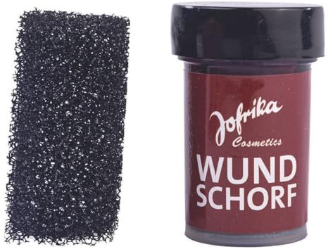 Jofrika Cosmetics - Kunstblut Halloween Schminke + grober Schwamm - 20ml - krustiges Filmblut Make-Up