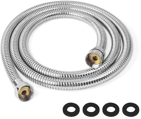 Dachiy Tuyau de Douche Flexible Tuyau en Acier Inoxydable, Flexible de Douche Universel (G1/2 pouces, 1.5M), Tuyau de Douche Anti-Torsion et Anti-Pliure, Acier inoxydable