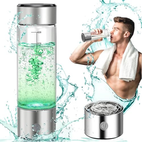 MOVOCA Bottiglia d'acqua idrogeno, generatore di bottiglie d'acqua idrogeno 3Min 2000PPB - SPE PEM Tech, macchina portatile per bottiglie d'acqua idrogeno da 14 once, regalo di compleanno per marito,
