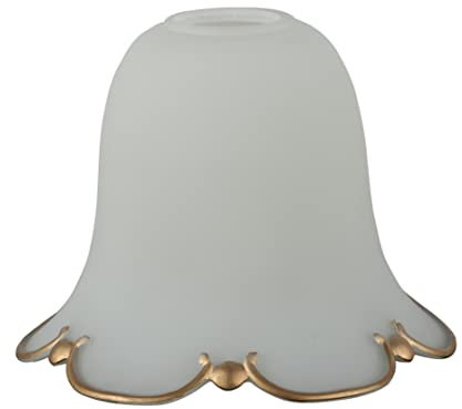Dorccsi Pantalla de Cristal de Repuesto para lámpara, Pantalla de Cristal E27 para lámpara Colgante de Techo, lámpara de Mesa, Borde Dorado Claro