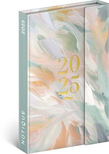 NOTIQUE Taschenkalender 2025 ca. A6, Terminplaner mit Magnetverschluss, Terminkalender, Wochenplaner, Buchkalender, Hardcover Wochenkalender (Gemälde)