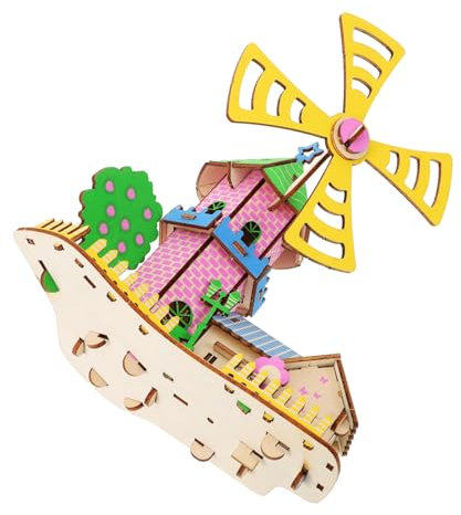 VICASKY Holzhaus Puzzle DIY Windmühlenhaus Modell Zum Zusammenbauen Für Erwachsene Und Puzzlespielzeug Aus Holz