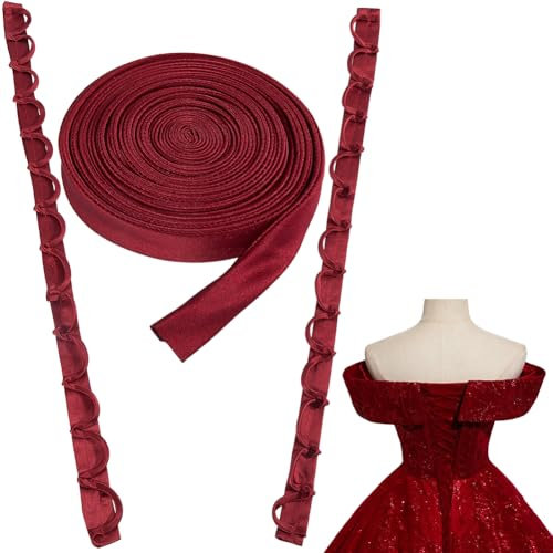GORGECRAFT Verstellbares Korsett Rücken Set Für Hochzeitskleider Korsett Set Ersatz Reißverschluss Für Brautkleider Schnürschlaufen Aus Polyester Bänder Und Krawatten Passendes Satin Korsett Rücken