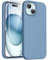 TOCOL 3 in 1 Silicone for iPhone 15 Case 6.1-Inch, with 2 Pack HD Tempered Glass Screen Protector, Liquid Silicone Slim Silky-Soft Touch Multi-Color Anti-Scratch Shockproof Cover, Winter Blue