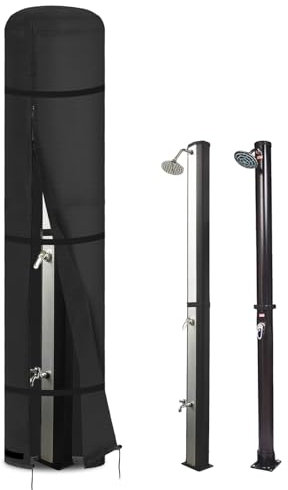 GJMZTQG Copertura Protettiva per Doccia Solare, Copertura per Doccia Solare, telone 600D Resistente alla Pioggia, all'Acqua e al Sole per Doccia Solare da Giardino (220 * 67CM,Black)
