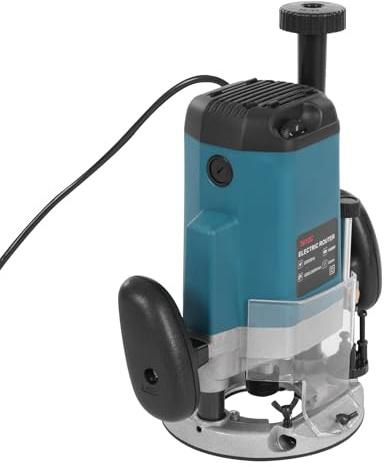 Fresadora de cantos, kit de enrutador eléctrico con 15 bits, seis velocidades ajustables, motor de cobre puro de 2200 W, escala precisa
